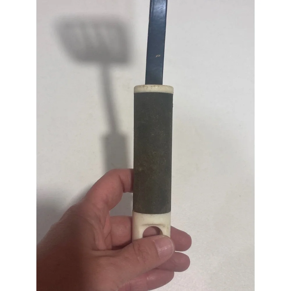 Vintage OXO Good Grips Slotted Turner Spatula Black Metal Stainless Steel Handle